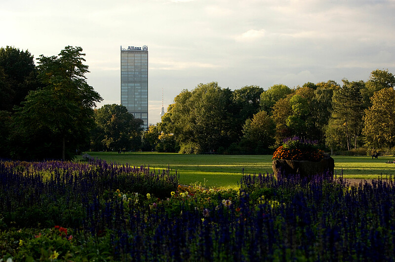 Treptower Park with Treptower in background Treptower Park with Treptower in background